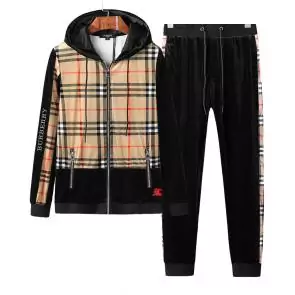 2018 populaire survetement burberry costumes jogging velvet hoodie grid